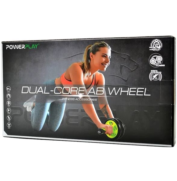 Колесо для пресса двойное PowerPlay 4327 Dual-Core Ab Wheel PP_4327_Black/Green фото