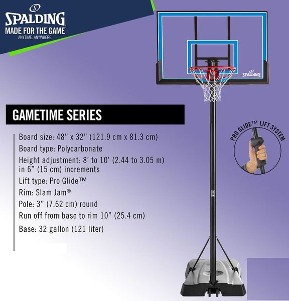 Баскетбольная стойка Spalding Gametime Series 48" 73655CN 73655CN фото