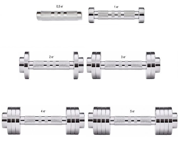 Гантель регульована 5 кг Adidas Adjustable Chrome Dumbbell ADWT-11400 фото