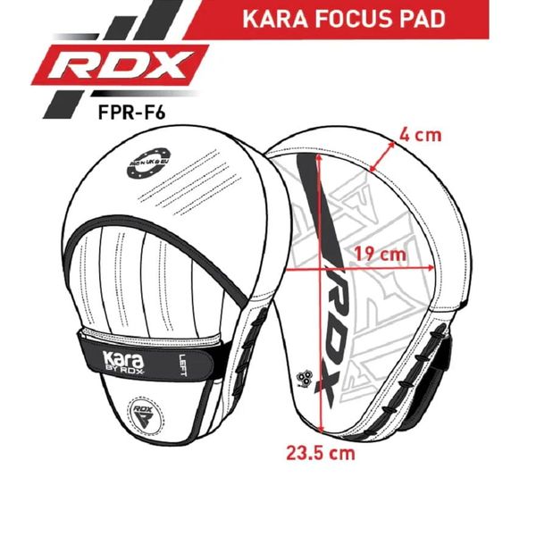 Лапы боксерские RDX F6 KARA Matte White FPR-F6MW фото