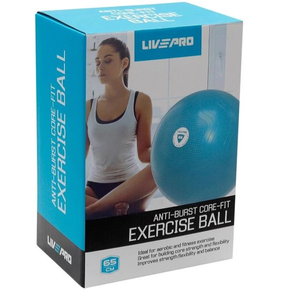 Фітбол зміцнений 65 см LivePro Anti-Burst Core-Fit Exercise Ball LP8201-65 LP8201-65 фото