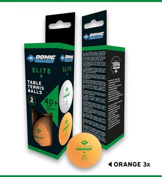Мячи для настольного тенниса Donic Elite 1* orange 608318 608318 фото