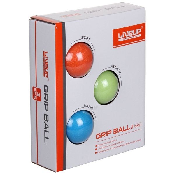 Набір м'ячиків-тренажерів для кисті LiveUp Grip Ball LS3311 LS3311 фото