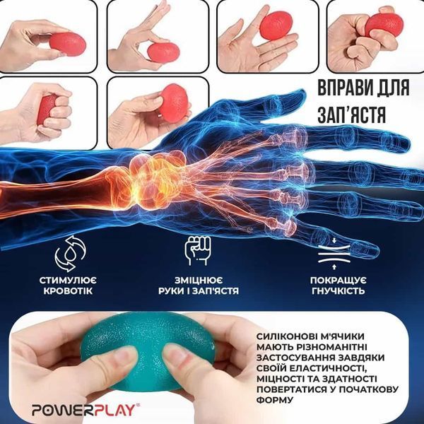 Набір еспандерів-яйце для кисті PowerPlay PP-4340 Power Grip Set PP_4340 фото