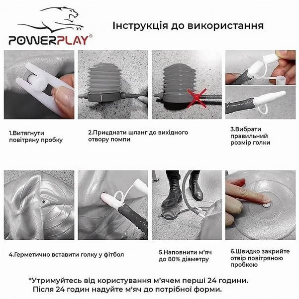 Фитбол PowerPlay 4001 &Oslash;65 см Gymball Черный PP_4001_65_Black фото